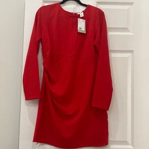 H&M Long sleeve red dress